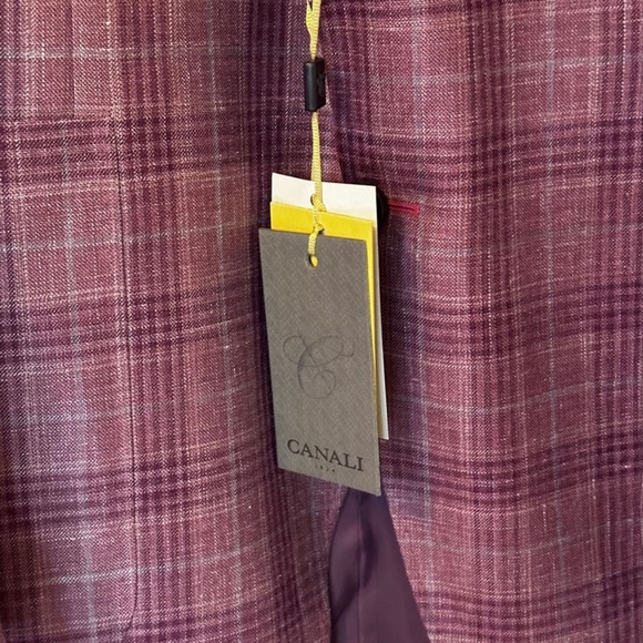 (NWT) CANALI Kei Glen Plaid Sport Jacket - US 48L, Red - Picture 6 of 8